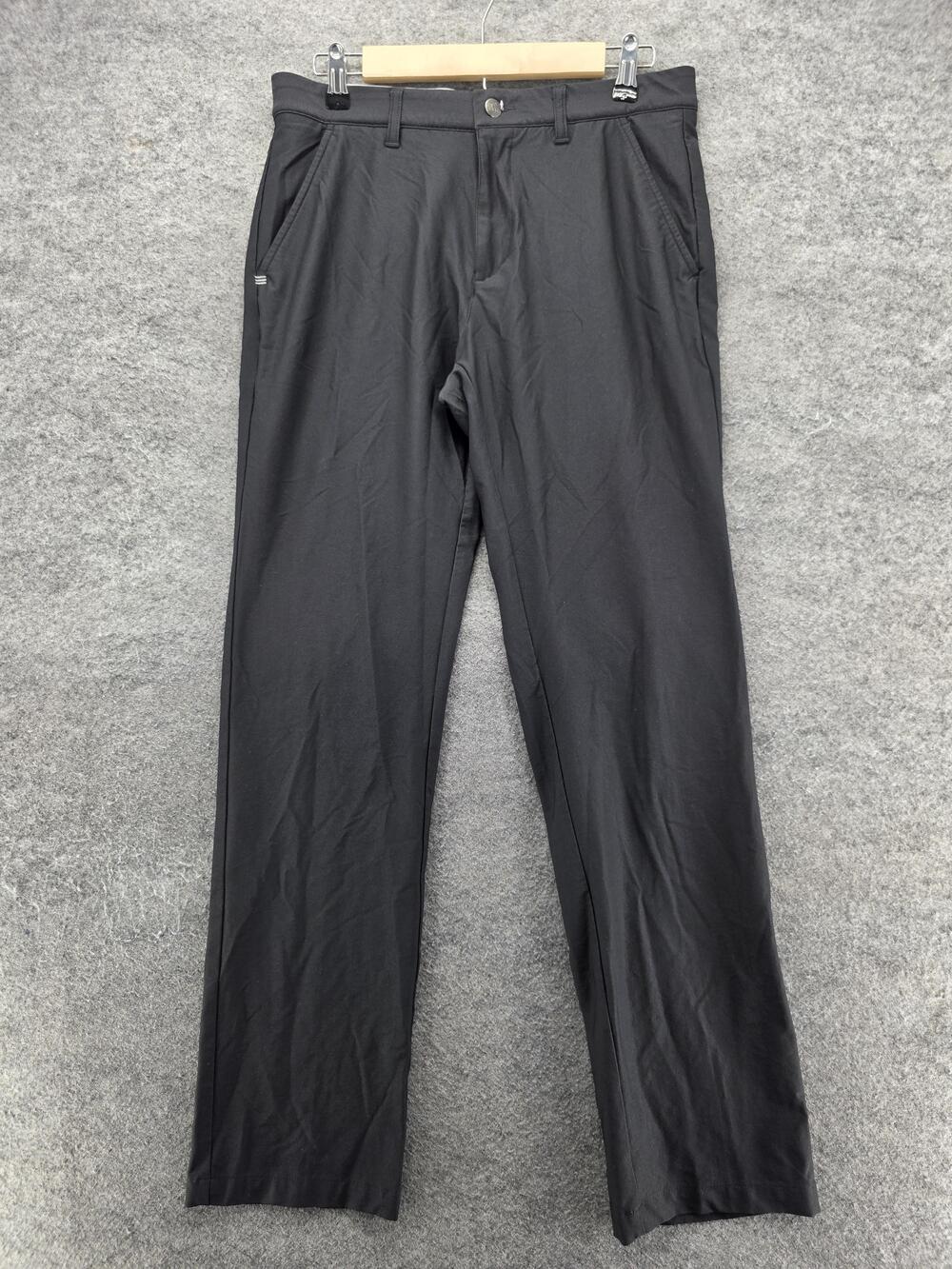 Adidas Pants Mens 30x32 Black Khakis Twill Polyester Blend Stretch Pockets